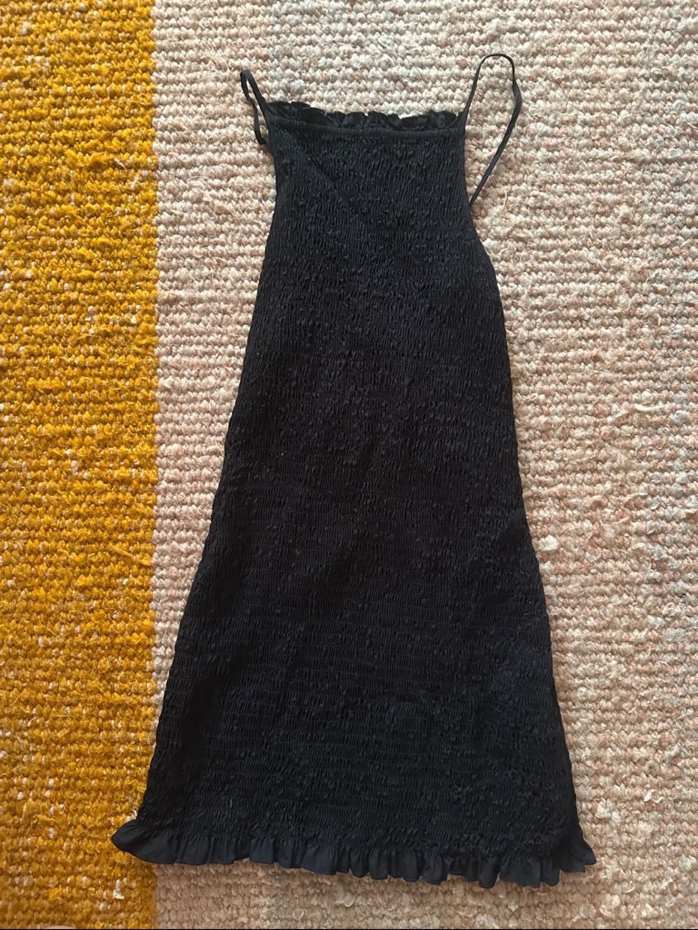 Free People Black Smocked Mini Dress